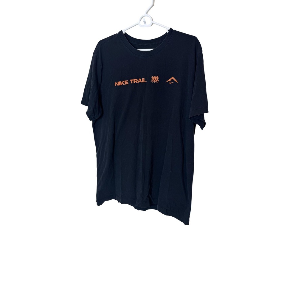 Nike Trail Shirt Mens XL Black Dri-Fit The Swoosh Is Out There Graphic Tee